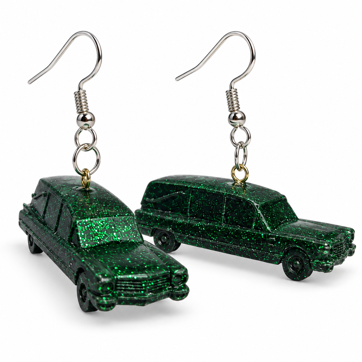 Handmade Resin Hearse Earrings