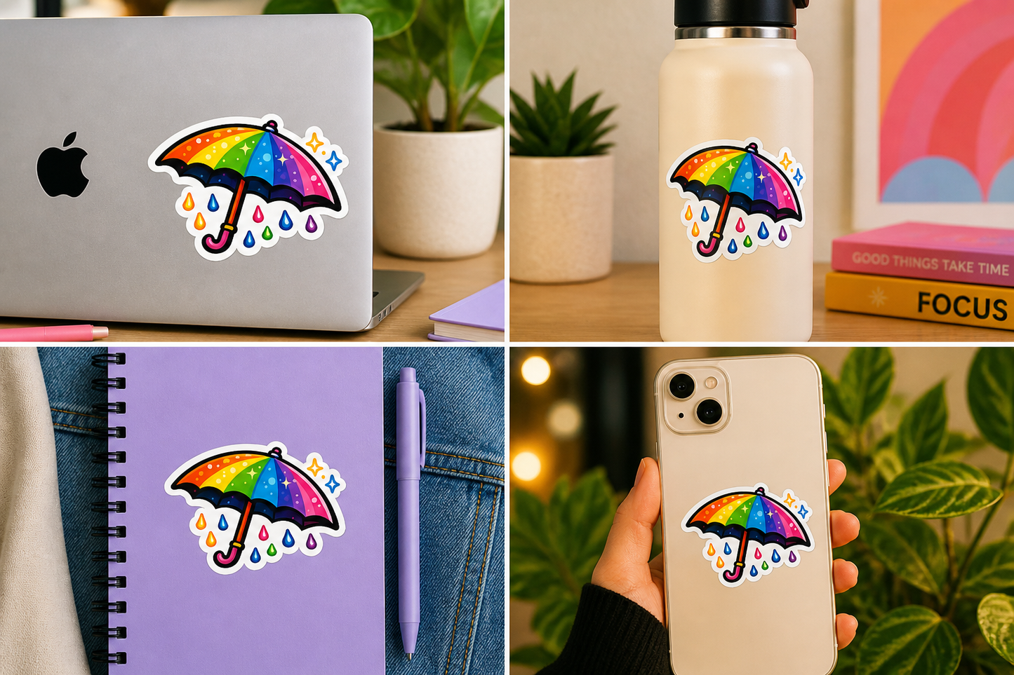 Rainbow Umbrella Sticker - Student Designed Sticker