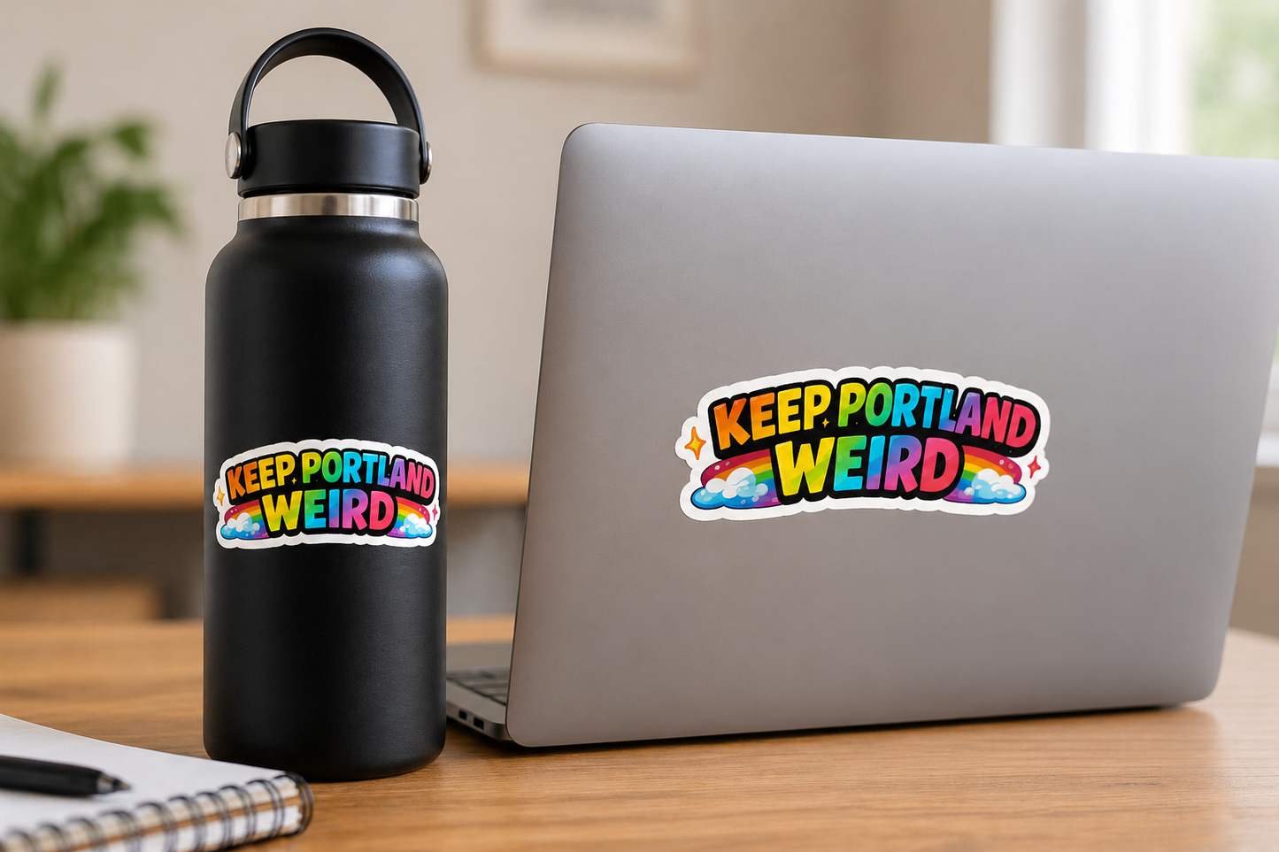 Keep Portland Weird Rainbow Sticker (medium) - Student Designed Sticker