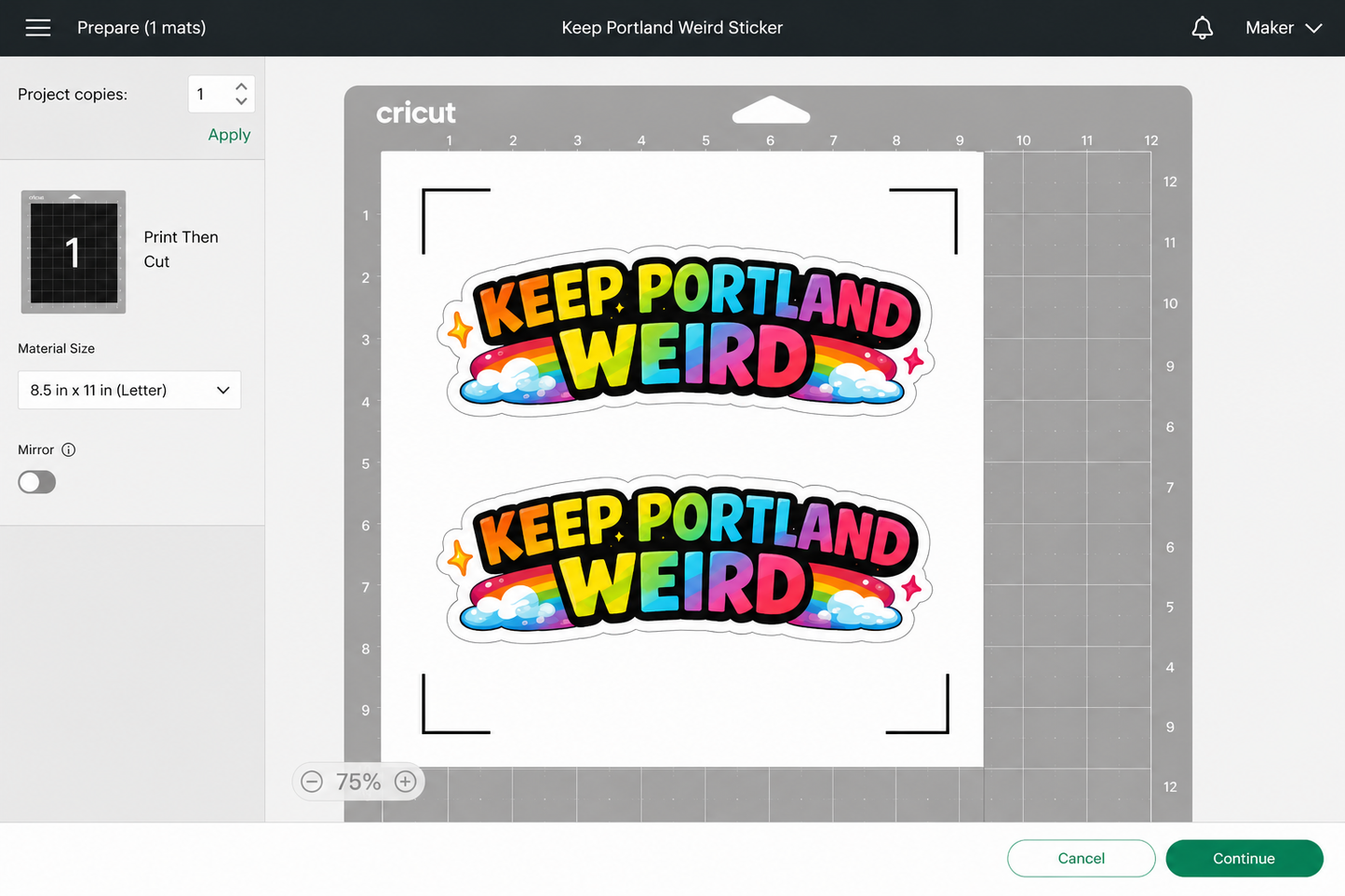 Keep Portland Weird Rainbow Sticker (medium) - Student Designed Sticker