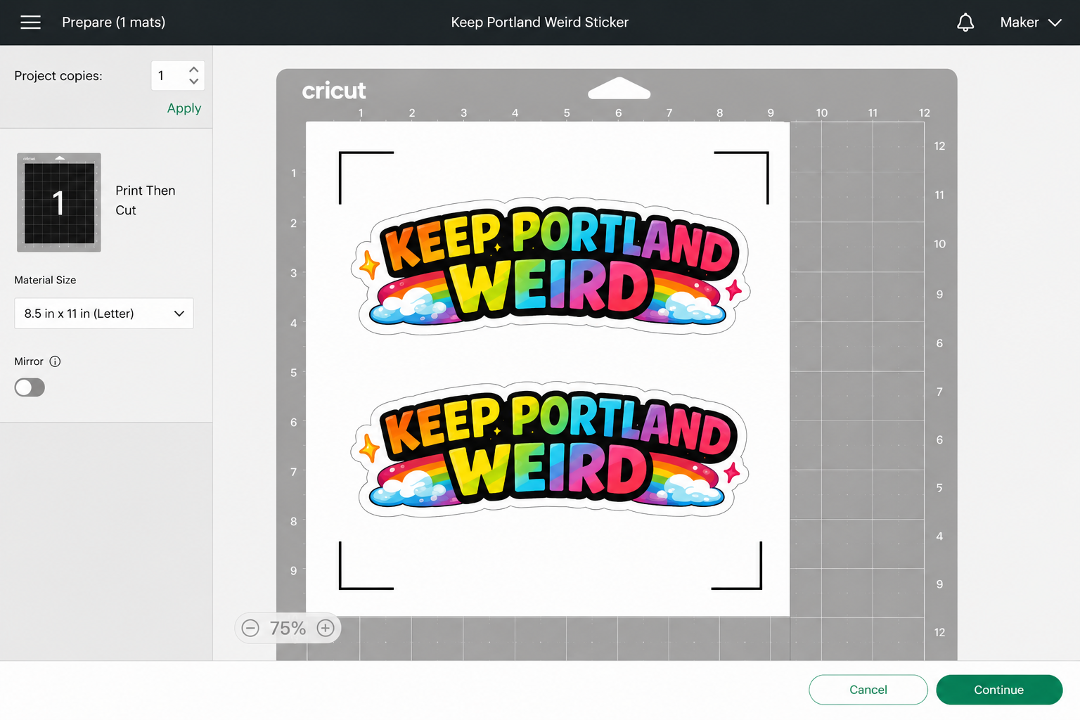 Keep Portland Weird Rainbow Sticker