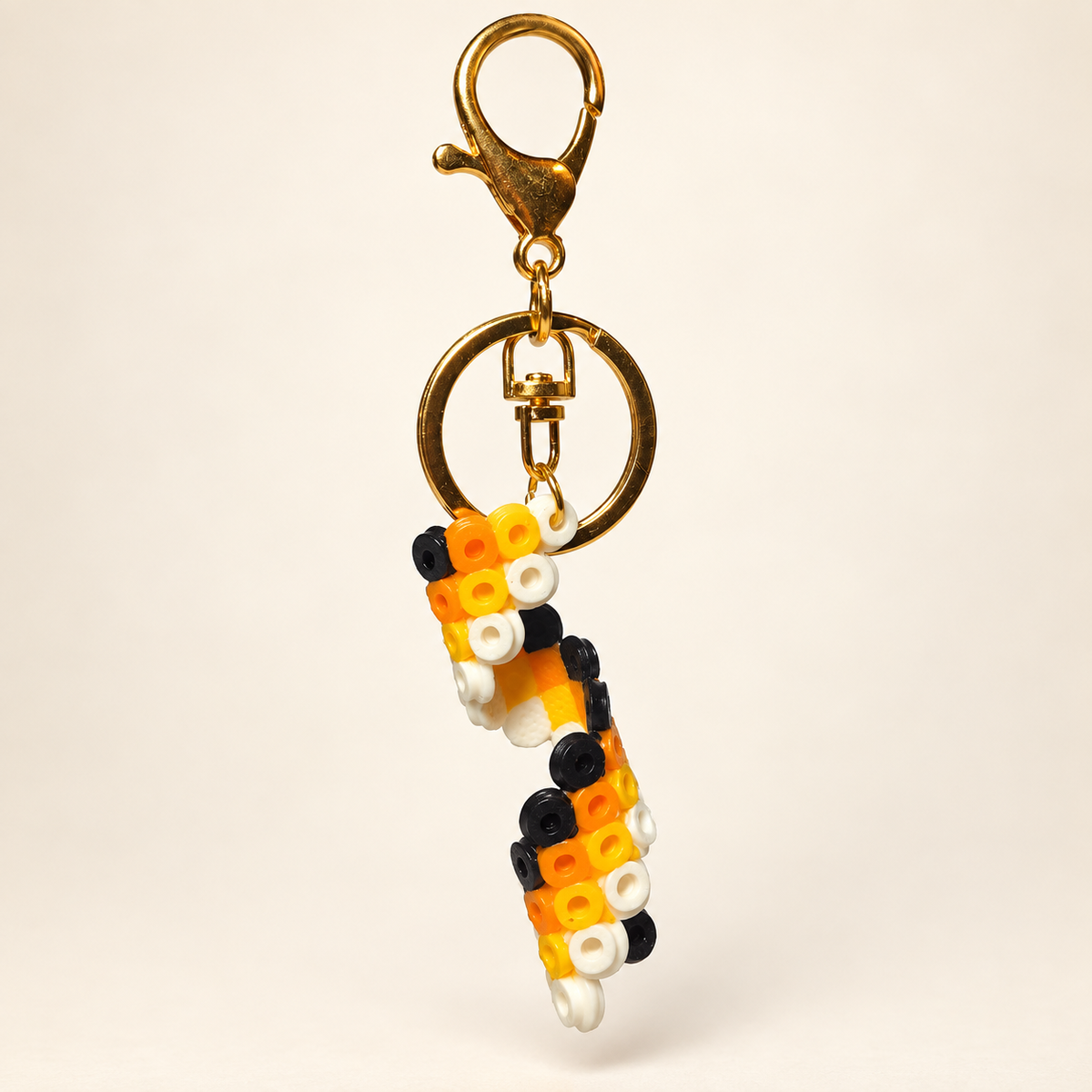 Orange and White Swirled Keychain
