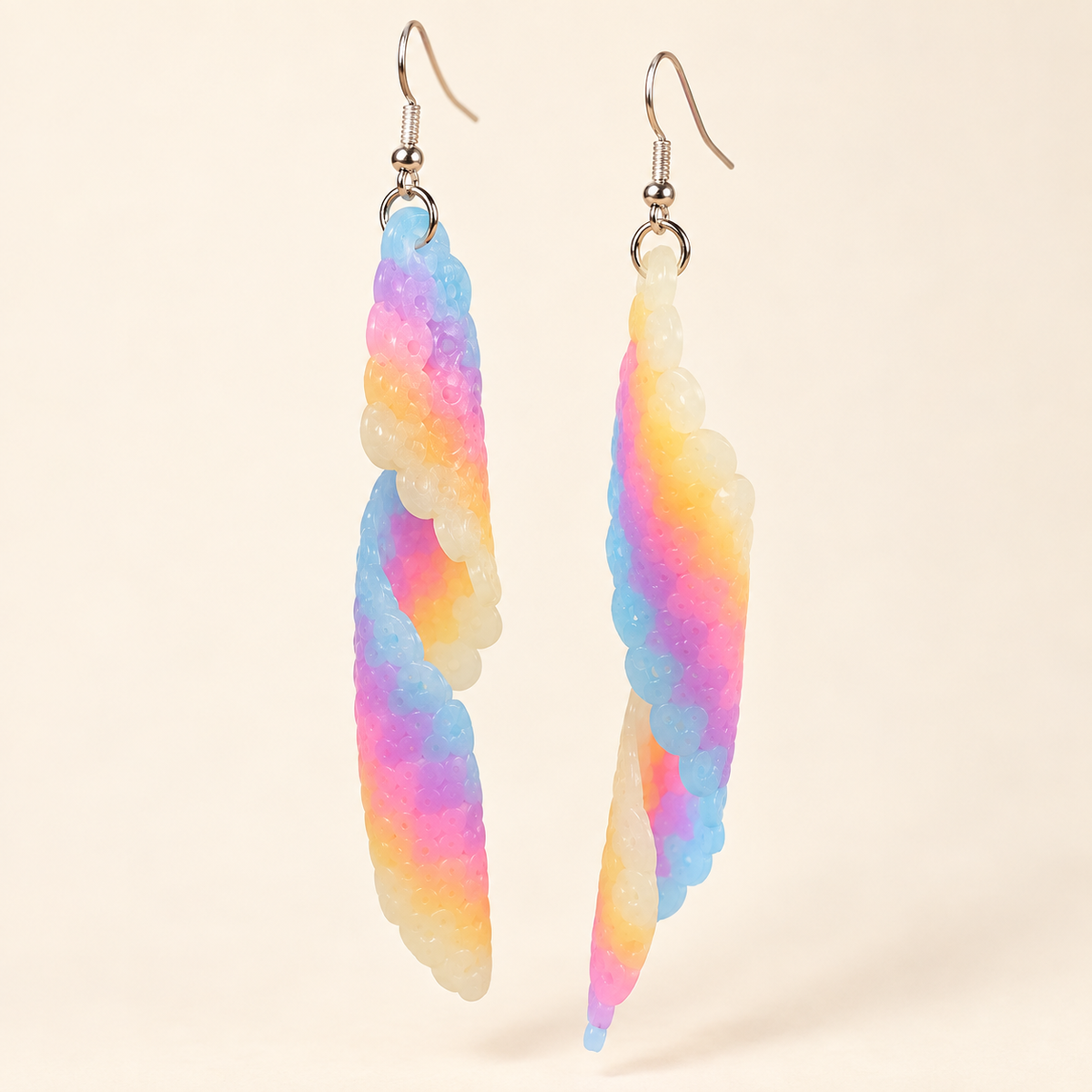 Pastel Rainbow Glow-in-the-Dark Swirl Earrings