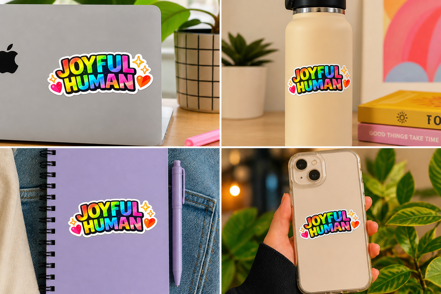 Joyful Human Rainbow Sticker - Student Designed Sticker
