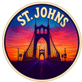 St. Johns Bridge Sunrise Sticker