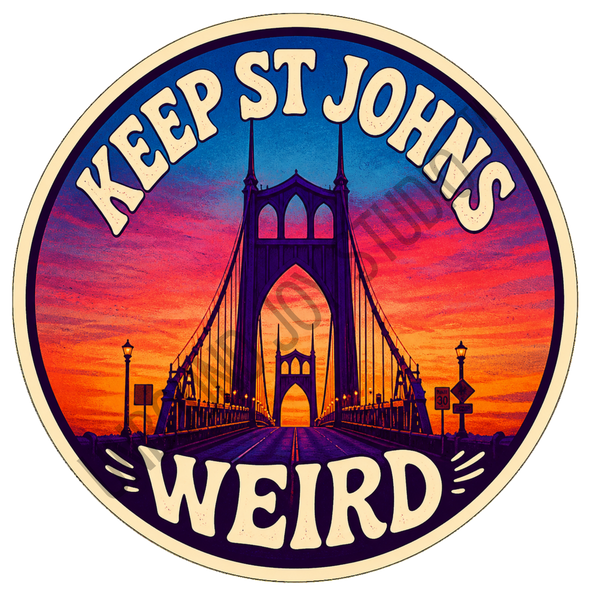 Keep St. Johns Weird Sunrise Bridge Sticker - Student Designed Sticker
