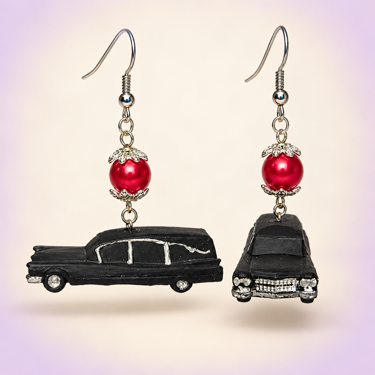 Handmade Resin Hearse Earrings