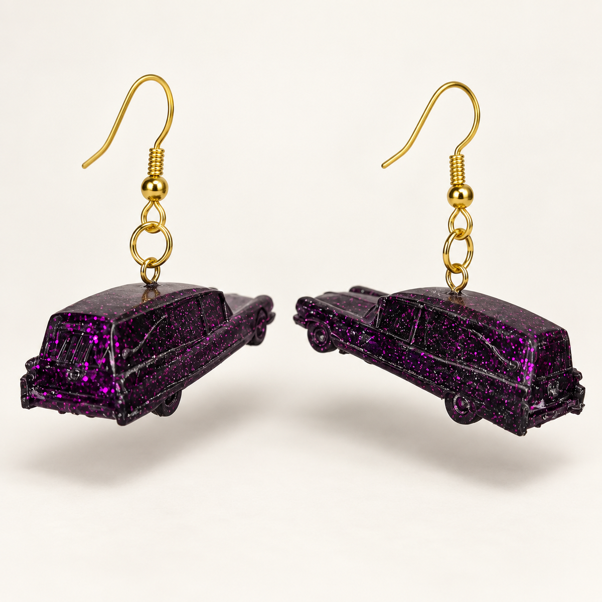 Handmade Resin Hearse Earrings