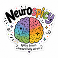 Neurospicy Rainbow Brain Sticker