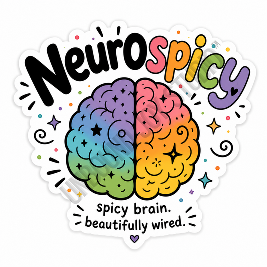 Neurospicy Rainbow Brain Sticker