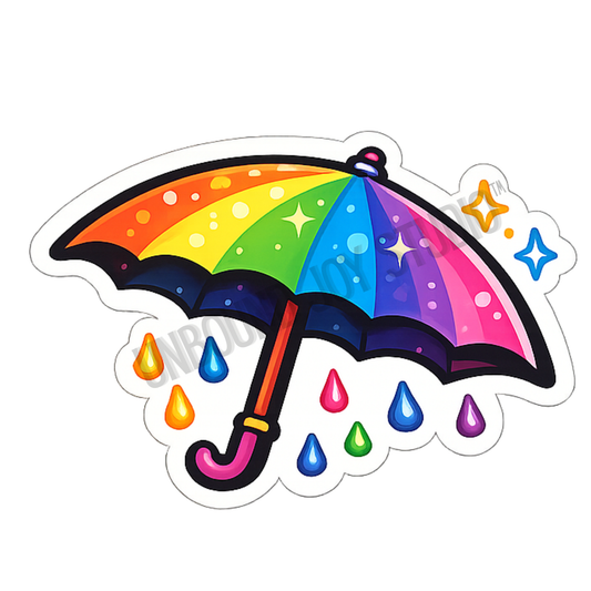 Rainbow Umbrella Sticker